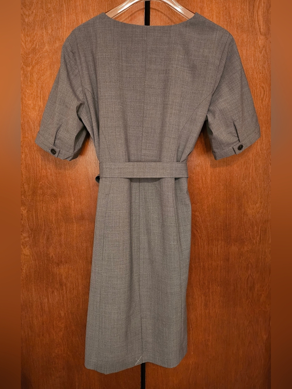 Lands' End Washable Wool Short Sleeve Vneck Sheath Dress- Size 10P - Picture 3 of 12